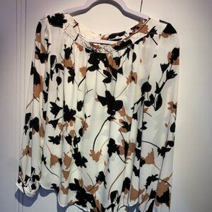 Dynamite Black and Brown Floral Blouse